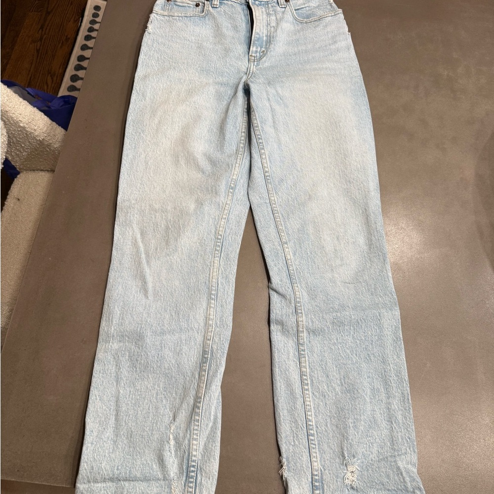 Abercrombie & Fitch Pale Blue Straight-Leg Women's Jeans